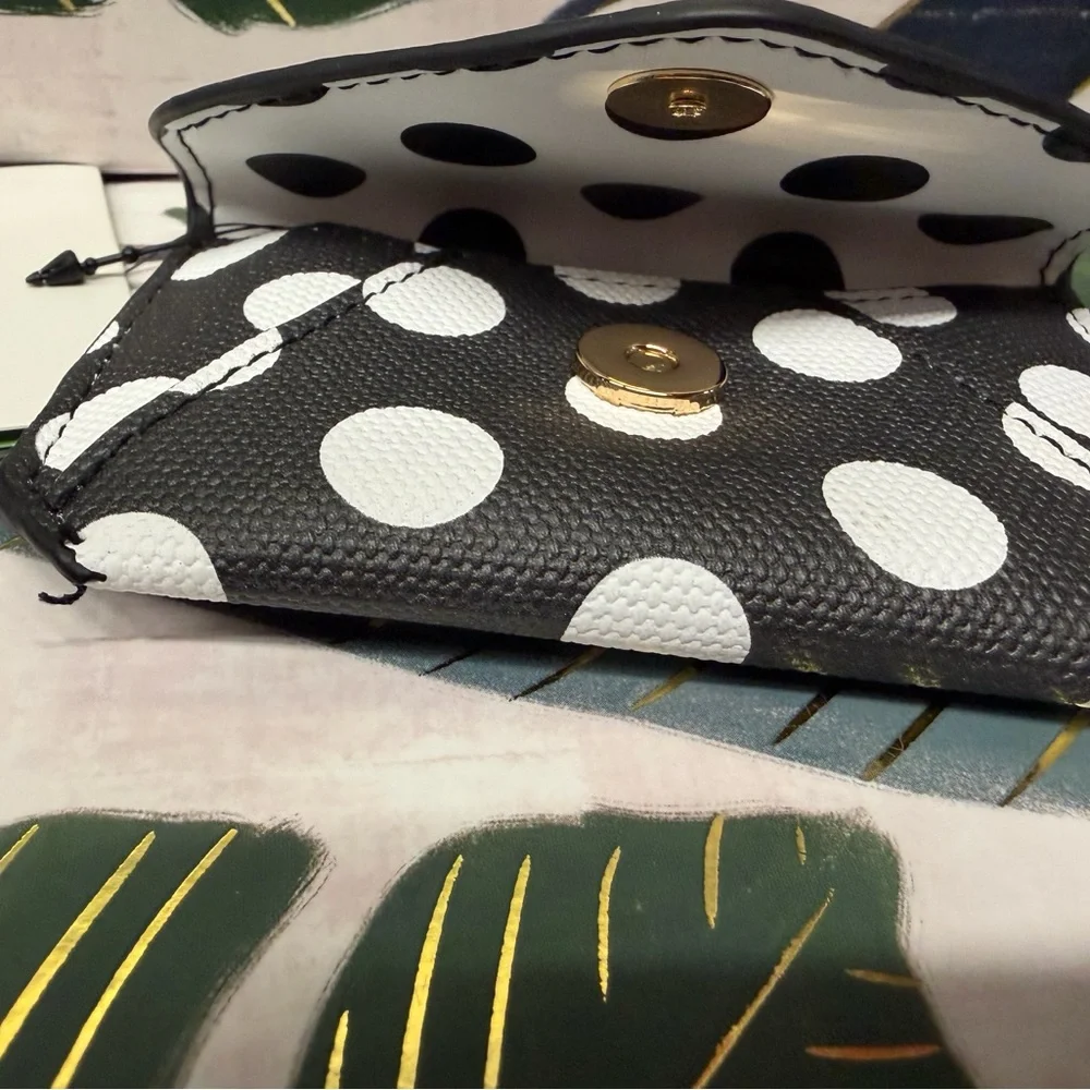 Kate Spade x Target Black and White Polka Dot Card Holder NWT